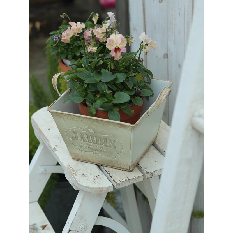 Gardening Tools English - Винтажный пасторальный жестяной цветочный горшок в