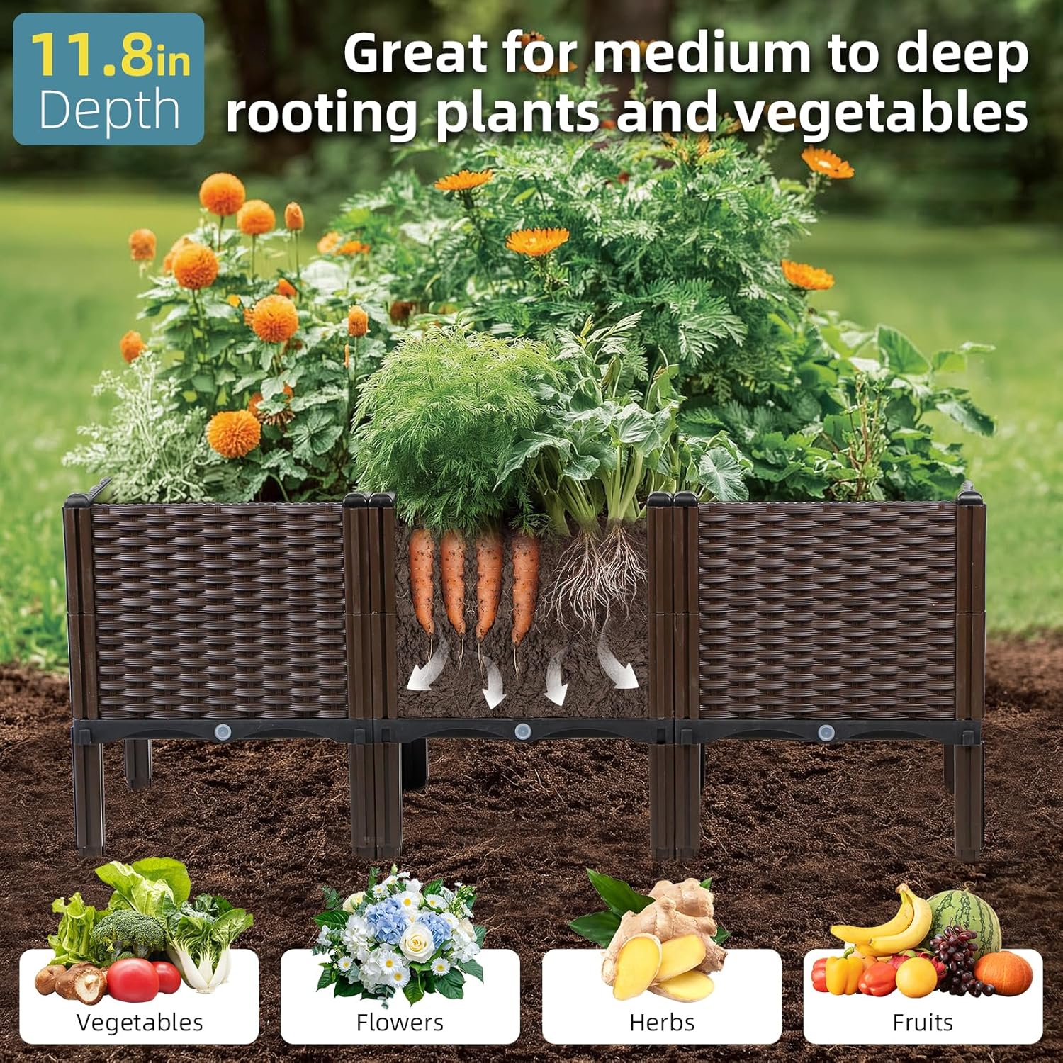 Уличный садовый плетеный кашпо – обзор и цена Self-Watering Planter