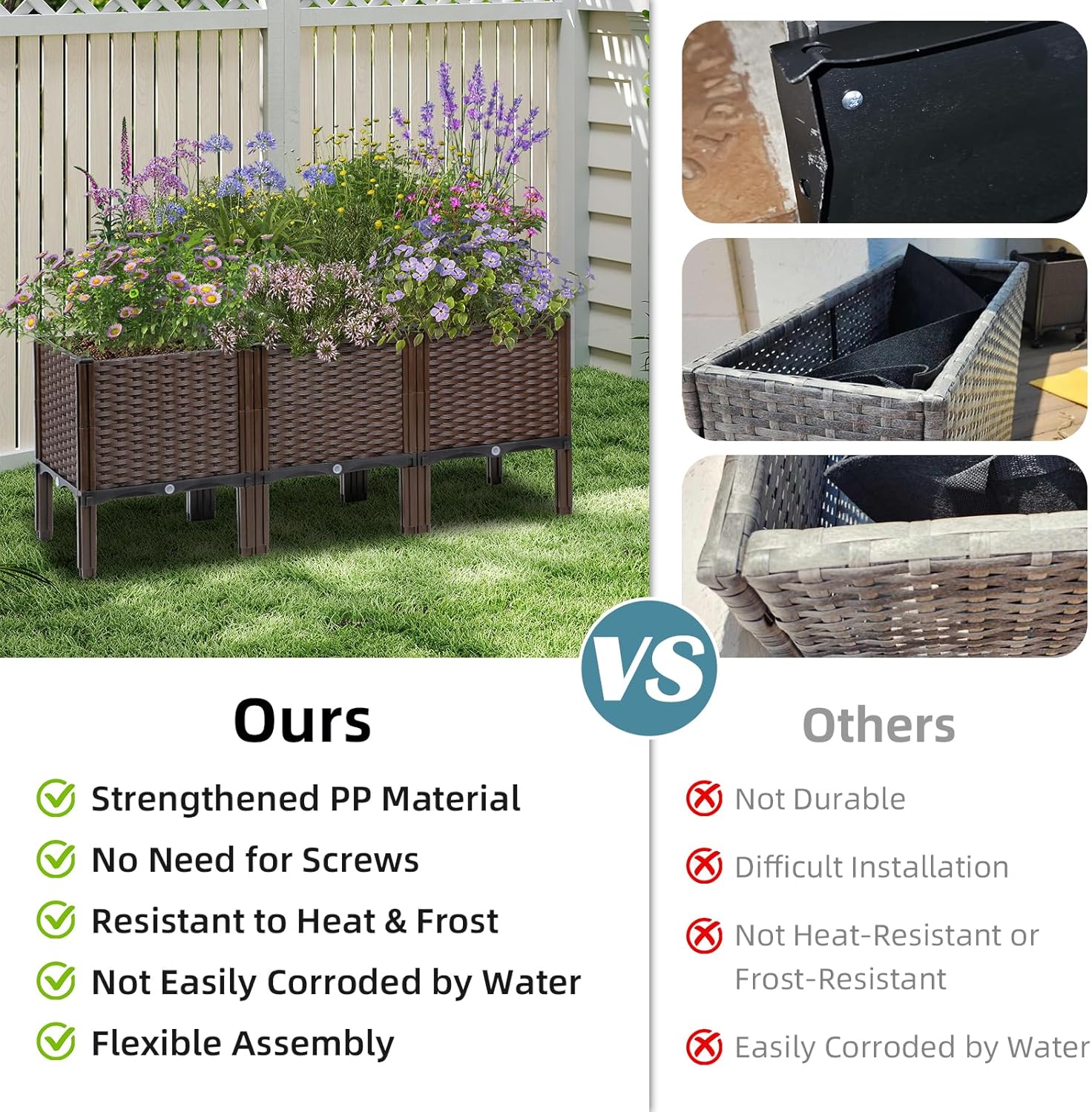 Уличный садовый плетеный кашпо – обзор и цена Self-Watering Planter